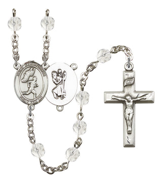 Saint Christopher and Track&Field Rosary with Crystal Beads