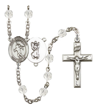 Saint Christopher and Track&Field Rosary with Crystal Beads