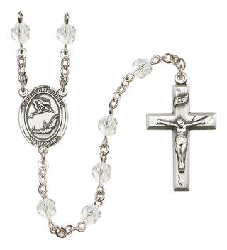 Silver-Plated 6mm Saint Christopher/Gymnastics Rosary