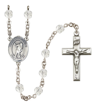 Silver-Plated 6mm Saint Christopher/Lacrosse Rosary
