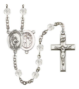 Saint Sebastian and Tennis Rosary with Crystal Beads