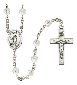 Silver-Plated 6mm Saint Sebastian /Track&Field-Men Rosary