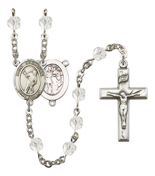 Saint Sebastian and Lacrosse Rosary with Crystal Beads