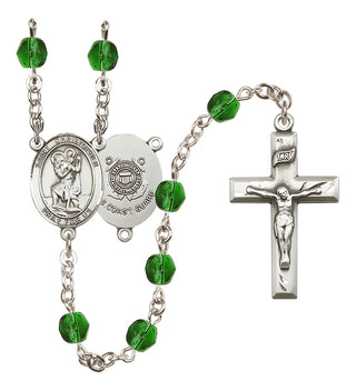 Silver-Plated 6mm Saint Christopher / Coast Guard Rosary