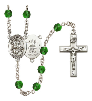 Silver-Plated 6mm Saint George / Air Force Rosary