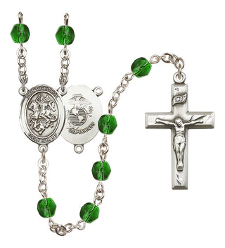 Silver-Plated 6mm Saint George / Marines Rosary