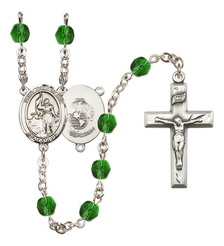 Silver-Plated 6mm Saint Joan of Arc / Marines Rosary