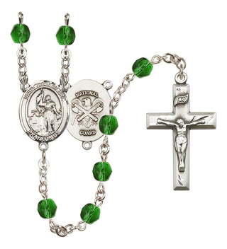 Silver-Plated 6mm Saint Joan of Arc / Nat'l Guard Rosary