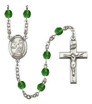 Saint Luke the Apostle Rosary with Emerald Beads