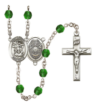 Silver-Plated 6mm Saint Michael the Archangel/Policeman Rosary