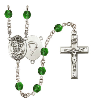 Silver-Plated 6mm Saint Michael / Paratrooper Rosary