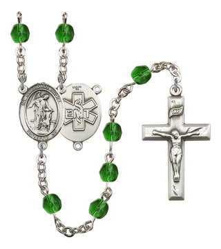 Guardian Angel and EMT Rosary with Emerald Beads
