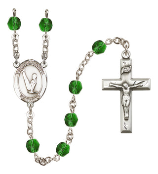 Silver-Plated 6mm Saint Christopher/Gymnastics  Engraved Catholic Rosaries