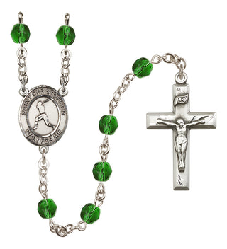 Silver-Plated 6mm Saint Christopher/Baseball Rosary