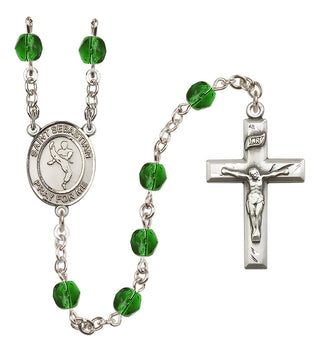 Silver-Plated 6mm Saint Sebastian/Martial Arts Rosary