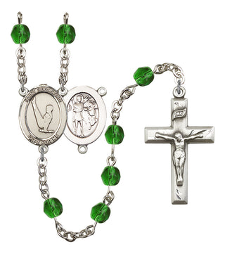 Saint Sebastian and Gymnastics Rosary with Emerald Beads