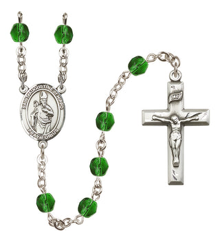 Silver-Plated 6mm Saint Augustine of Hippo  Engraved Catholic Rosaries