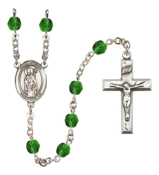 Silver-Plated 6mm Saint Ronan  Engraved Catholic Rosaries
