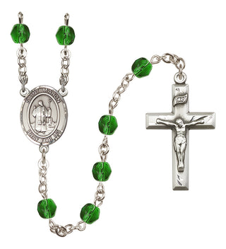 Silver-Plated 6mm Saint Maron  Engraved Catholic Rosaries