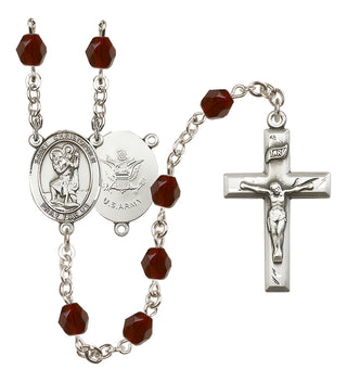 Silver-Plated 6mm Saint Christopher / Army Rosary