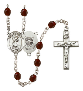 Silver-Plated 6mm Saint Christopher / Coast Guard Rosary
