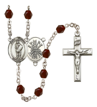 Silver-Plated 6mm Saint Florian/Firefighter Rosary