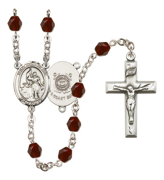 Silver-Plated 6mm Saint Joan of Arc /Coast Guard Rosary