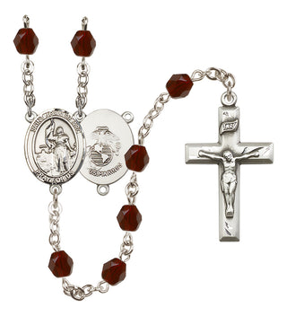 Silver-Plated 6mm Saint Joan of Arc / Marines Rosary
