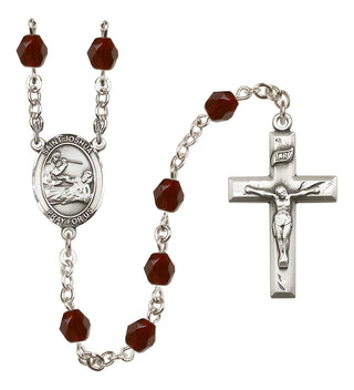 Silver-Plated 6mm Saint Joshua  Engraved Catholic Rosaries
