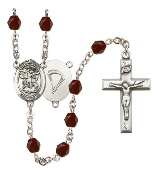Silver-Plated 6mm Saint Michael / Paratrooper Rosary