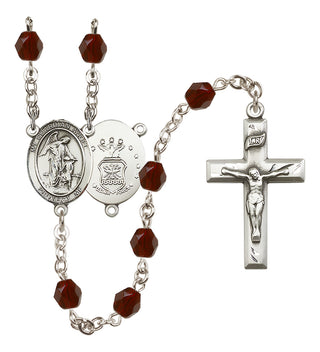 Silver-Plated 6mm Guardian Angel / Air Force Rosary