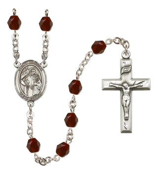 Silver-Plated 6mm Saint Ursula  Engraved Catholic Rosaries