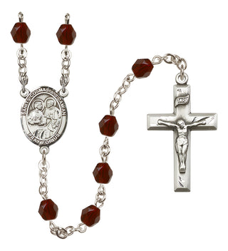 Silver-Plated 6mm Saints Cosmas & Damian  Engraved Catholic Rosaries