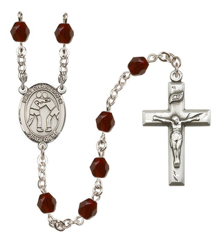 Silver-Plated 6mm Saint Christopher/Wrestling Rosary