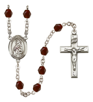 Silver-Plated 6mm Saint Matilda  Engraved Catholic Rosaries