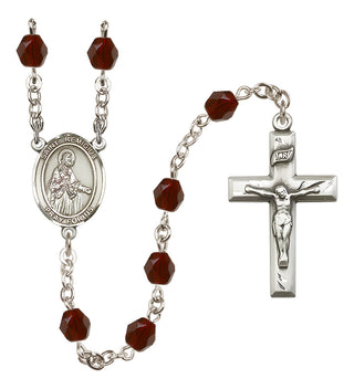 Silver-Plated 6mm Saint Remigius of Reims  Engraved Catholic Rosaries