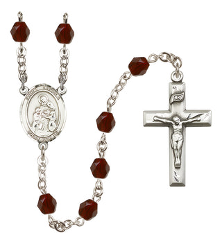Silver-Plated 6mm Saint Angela Merici  Engraved Catholic Rosaries