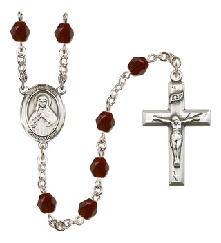 Silver-Plated 6mm Saint Olivia  Engraved Catholic Rosaries