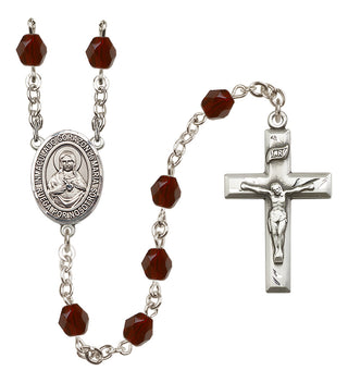 Silver-Plated 6mm Corazon Inmaculado de Maria  Engraved Catholic Rosaries