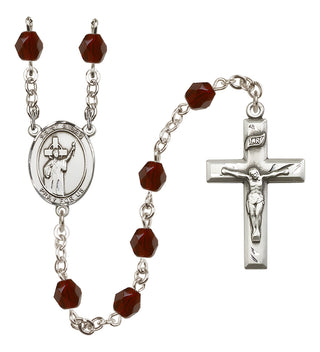 Silver-Plated 6mm Saint Aidan of Lindesfarne  Engraved Catholic Rosaries