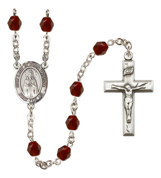 Silver-Plated 6mm Our Lady of Rosa Mystica  Engraved Catholic Rosaries