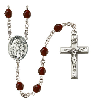 Silver-Plated 6mm Guardian Angel w/Children  Engraved Catholic Rosaries