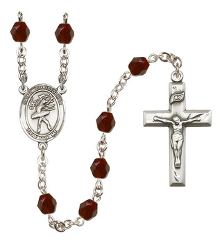 Silver-Plated 6mm Saint Christopher/Dance Rosary