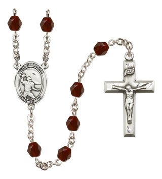 Silver-Plated 6mm Saint Sebastian / Football Rosary