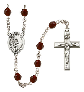 Silver-Plated 6mm Saint Sebastian / Tennis Rosary