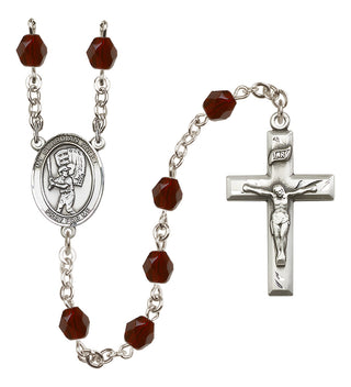 Silver-Plated 6mm Guardian Angel/Baseball Rosary