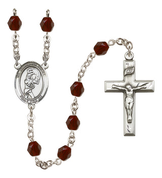 Silver-Plated 6mm Guardian Angel/Softball Rosary