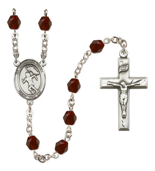 Silver-Plated 6mm Guardian Angel/Track&Field-Women Rosary