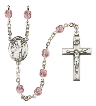 Silver-Plated 6mm Saint Augustine  Engraved Catholic Rosaries