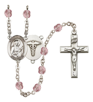 Silver-Plated 6mm Saint Camillus of Lellis / Nurse Rosary